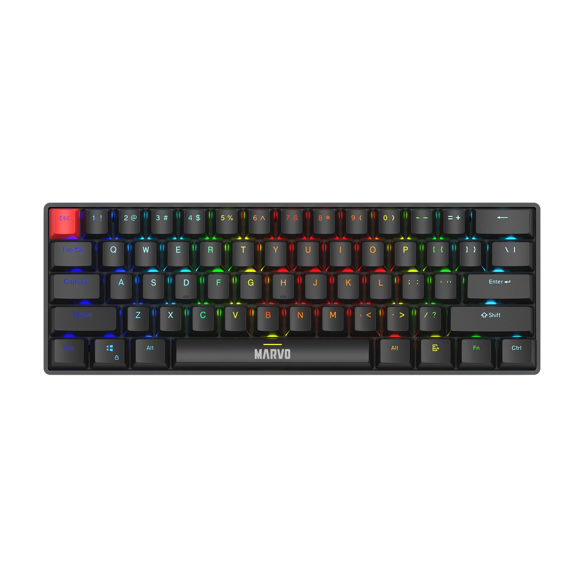 Tastierë Mekanike Gaming Marvo KG933G Saber 61 RGB – Me Kabllo Type-C, 60%