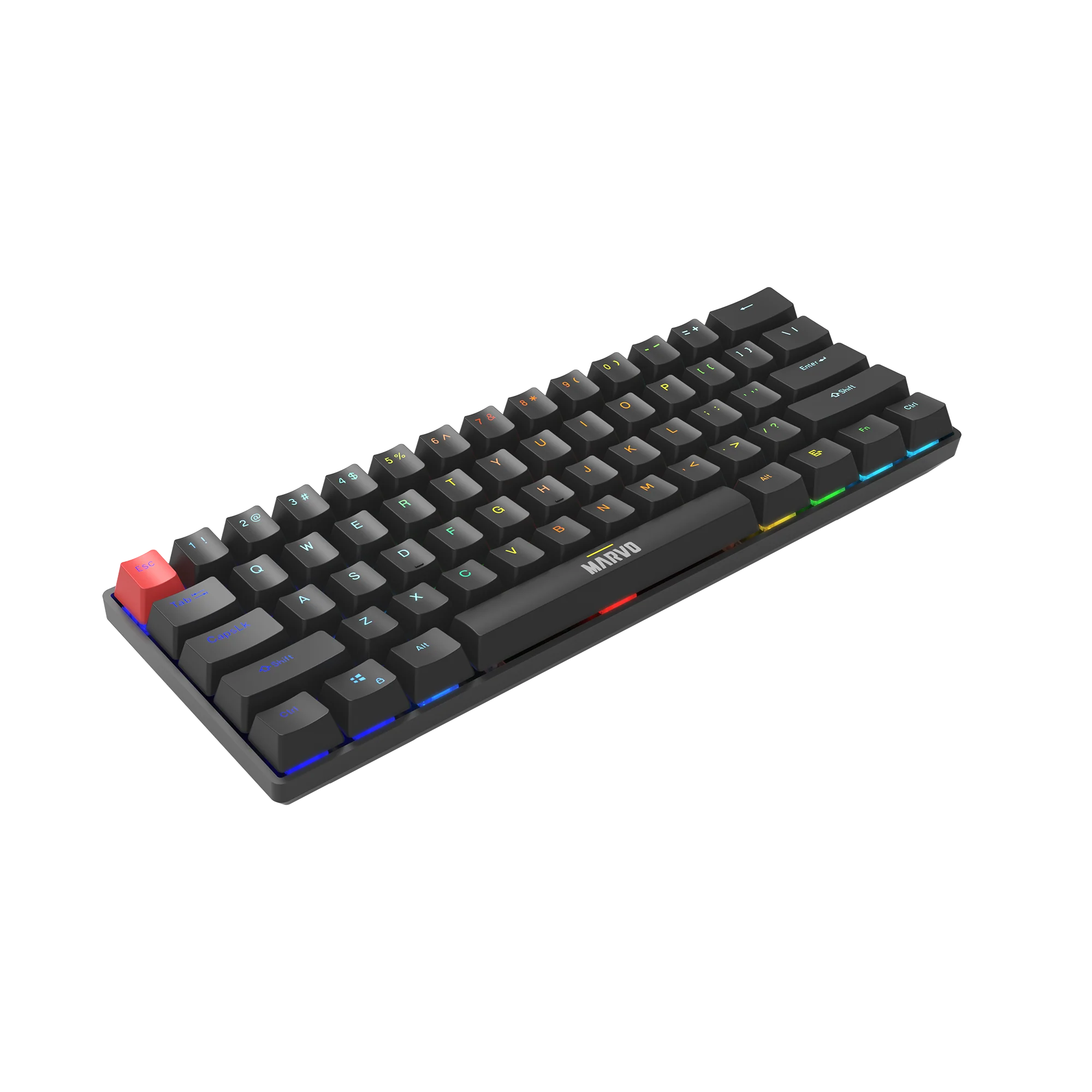 Tastierë Mekanike Gaming Marvo KG933G Saber 61 RGB – Me Kabllo Type-C, 60% - Image 4