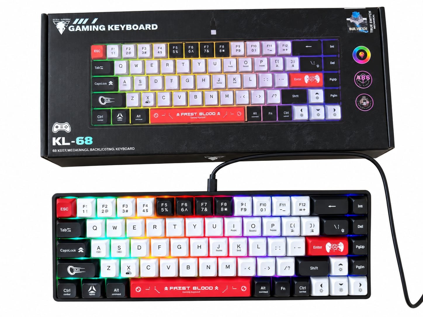 Tastiere Jedel Mini 68 Keys Mechanical Gaming Keyboard - Figura 2