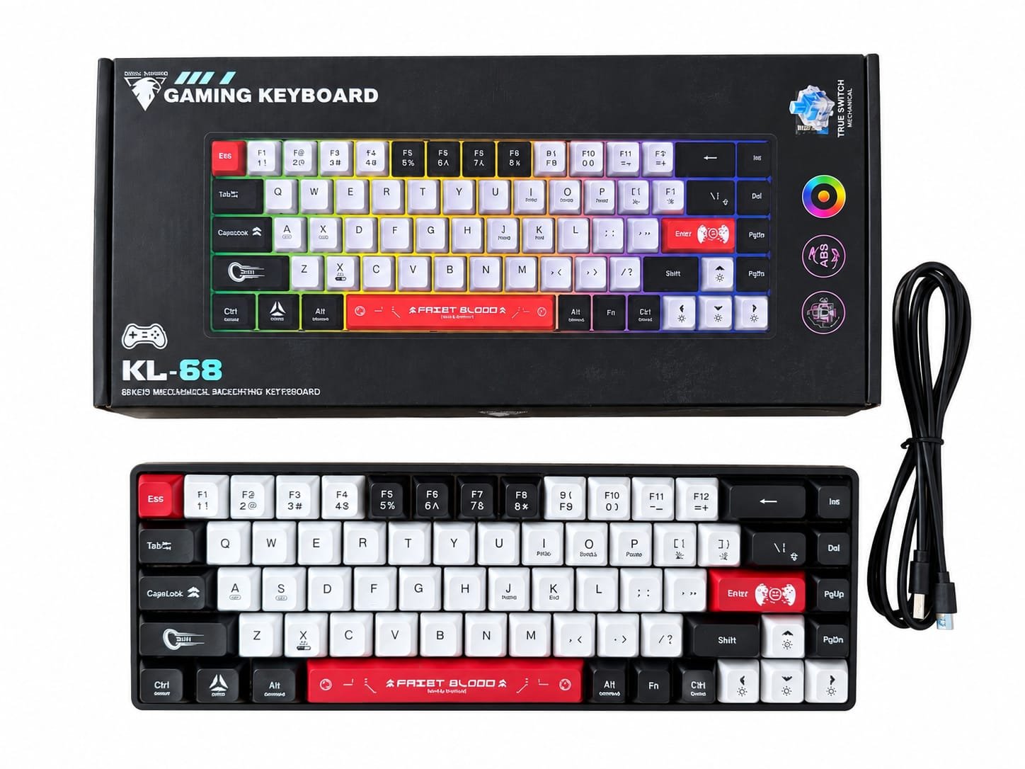 Tastiere Jedel Mini 68 Keys Mechanical Gaming Keyboard - Figura 3
