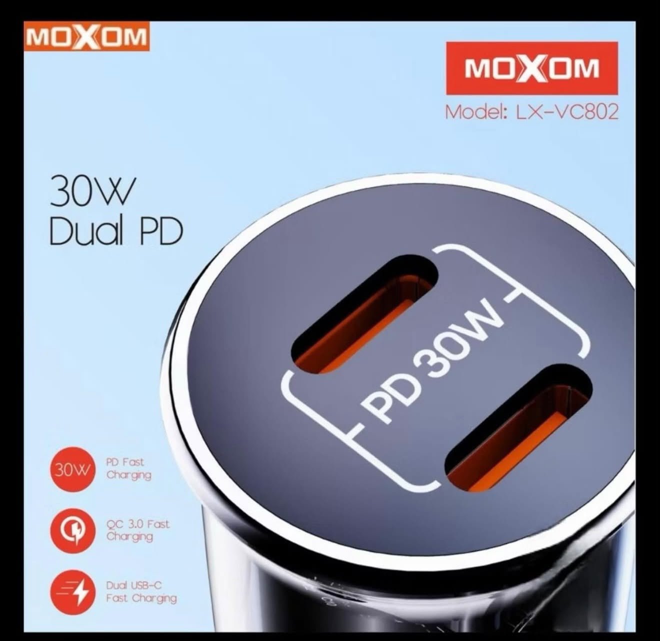 Karikues Makine i Shpejtë MOXOM LX-VC802 (30W Dual PD) - Transparent - Image 3