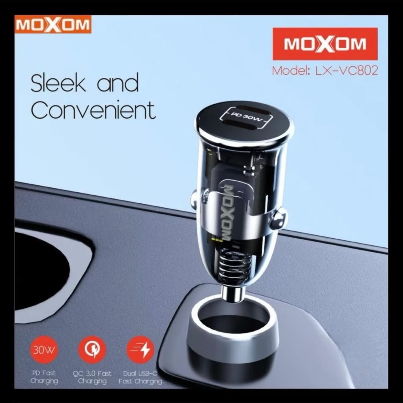 Karikues Makine i Shpejtë MOXOM LX-VC802 (30W Dual PD) - Transparent - Image 4