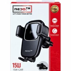 Karikues Makinë Wireless 15W dhe Mbajtëse Telefoni REDO RE-WC01