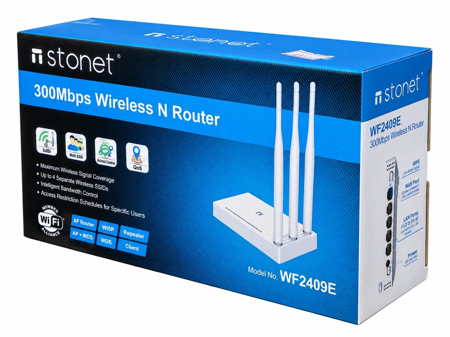 Ruter dhe Përforcues Wi-Fi Stonet WF2409E (300Mbps me 3 Antena) - Image 2