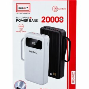 Power Bank Redo RE-P02 – Kapacitet 20000mAh, Fast Charge 27W Max